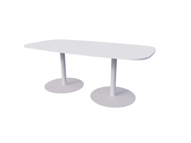 Linesto vergadertafel 200x100 deens ovaal krijtwit 25mm alu