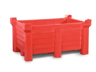 stapelbak,HxLxB 600x800x1200mm,300l,PE,rood,Wanden gesloten - 2