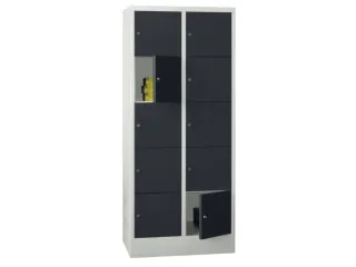 lockerkast,HxBxD 1850x800x500mm,2x5vakken,RAL7035,front RAL7016 - 2