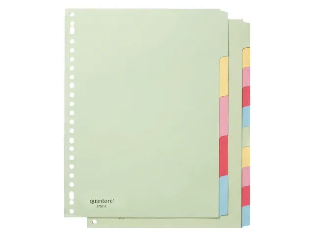 Tabbladen Quantore A4 23-gaats 5-delig assorti karton