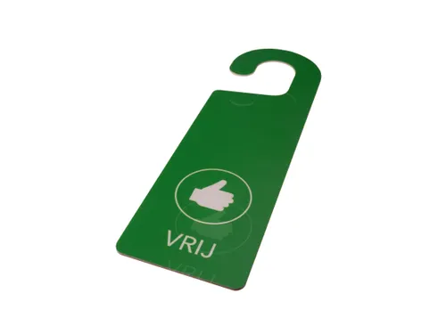 Kunststof deurhanger 250x75mm Vrij - Bezet Rood/Groen 10 stuks