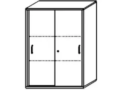 schuifdeurkast HxBxD 1150x800x430mm romp noten decor front onyxgrijs