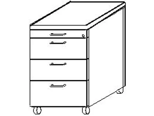 Mobiel Ladenblok Hxbxd 570x430x600mm Pennenlade 3laden Esdoorn