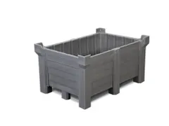 stapelbak,HxLxB 600x800x1000mm,260l,PE,grijs,Wanden gesloten