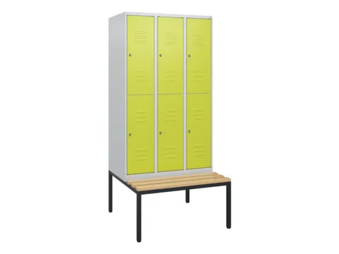 armoire vestiaire avec banc à deux niveaux HxlxP 1950x900x815mm