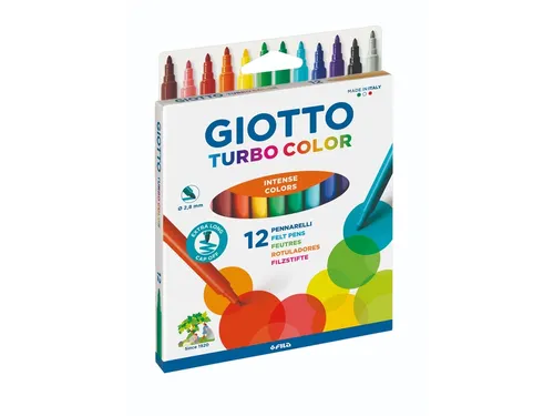 Viltstift Giotto Turbo Color set à 12 kleuren