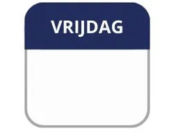LabelLORD PL Dagetiket Vrijdag 25x25mm Donkerblauw Flushlabel 1000 st.