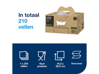 Reinigingsdoek Tork W7 Premium dispenser 1-laags 210 vel wit 510172 - 6