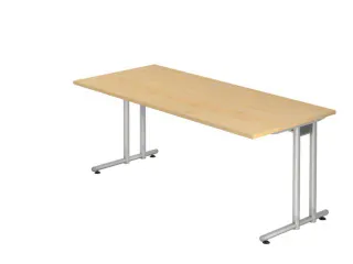 bureau,HxBxD 740x1800x800mm,blad esdoorn,C-voet RAL9006 - 1