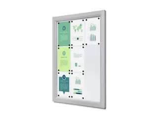 Vergrendelbaar notitiebord Outdoor Slim 9xA4 Zilver - 1