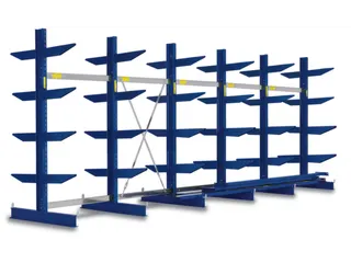Draagarmstelling 1980x5366x1300mm 2x5etages 840kg/etage Ral5010 - 1