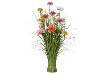 Kunstgras Everlands met bloemen roze 70cm polyester - 2