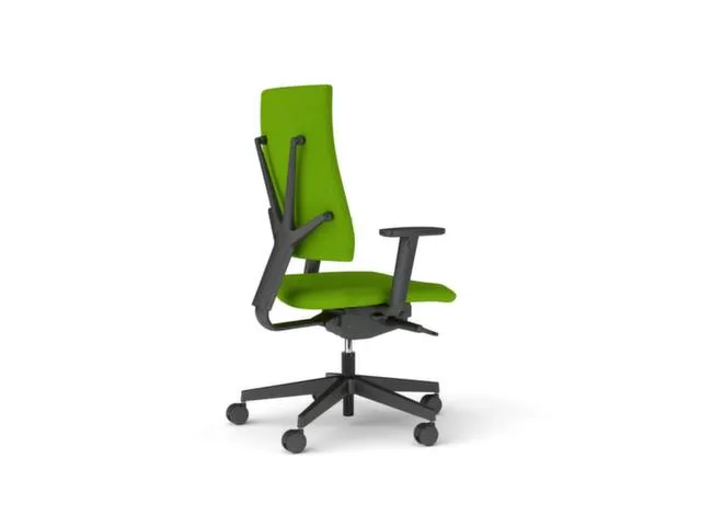 Siège De Bureau Pivotant Vert Piètement Noir Méc. Synchrone Avec Ac