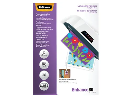 Lamineerhoes Fellowes Zelfklevend A4 80 Micron