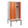 locker met bank,HxBxD 1950x900x815mm,3vak,vak B 300mm,draaigrendel