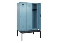 locker met bank,HxBxD 2120x1200x815mm,3vak,vak B 400mm,cilinderslot