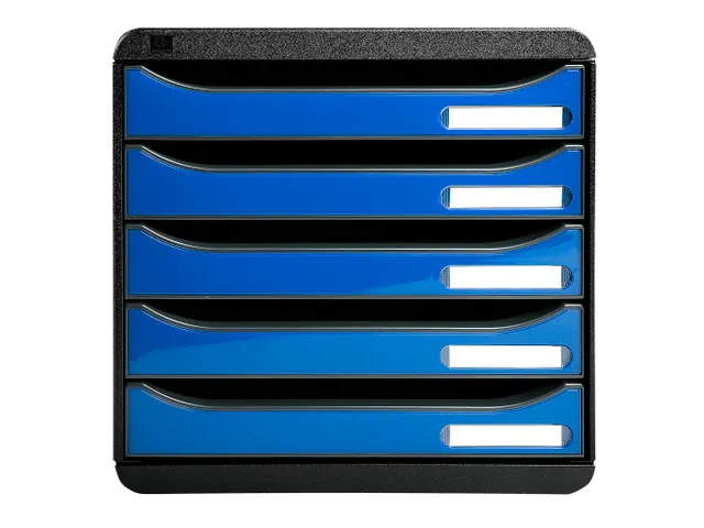 Module de classement Big Box Plus 5 tiroirs Iderama - Bleu glacé bril