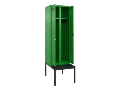 locker met bank,voor scheiding van kleding,HxBxD 2120x600x815mm,2vak
