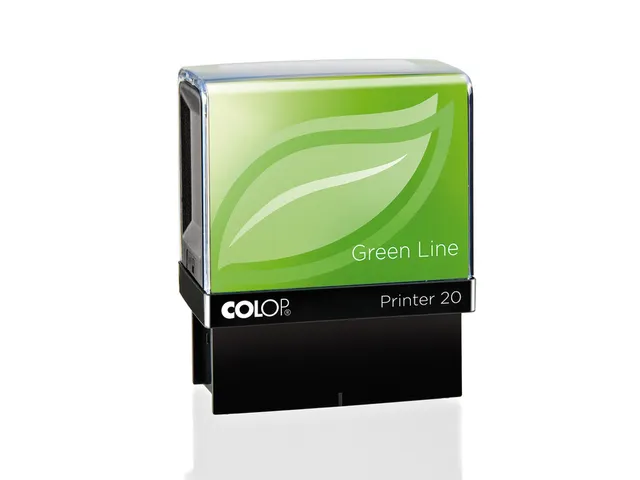 Tekststempel Colop 20 green line+bon 4regels 38x14mm blauw