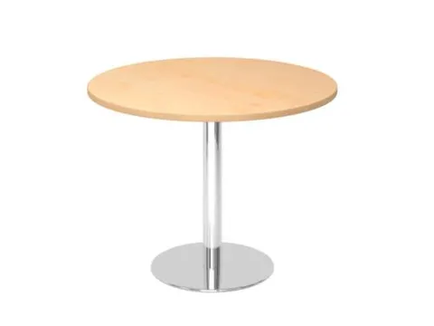 vergadertafel,HxØ 745x1000mm,rond,schotelvoet chroom,ronde buis