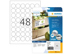 HERMA 10915 Power Etiketten A4 rond 30mm Wit 1200 stuks