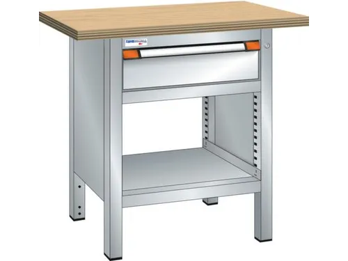werkbank,HxBxD 845x1000x700mm,multiplexblad,RAL7035,front RAL7035