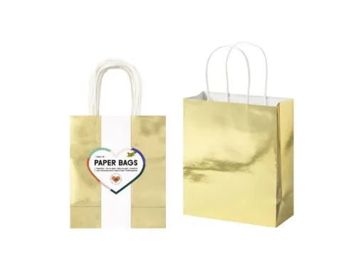 Cadeautas Folia goud kraft 24x31x12cm 20 stuks