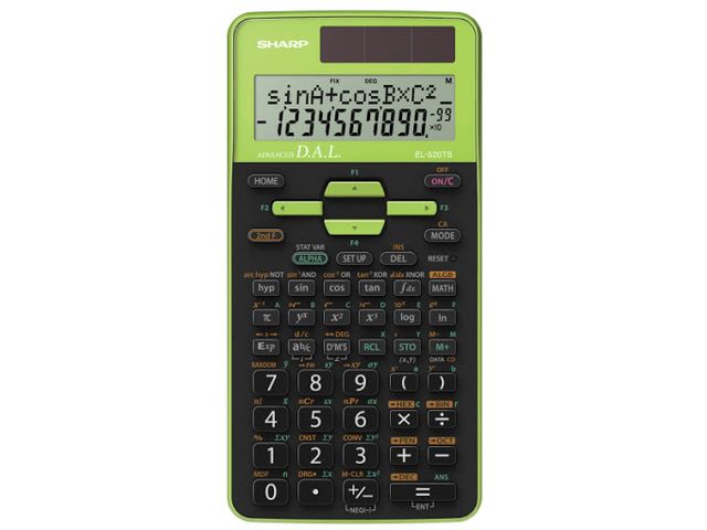 Calculator Sharp-EL520TSBGR zwart-groen wetenschappelijk | RekenmachinesWinkel.nl