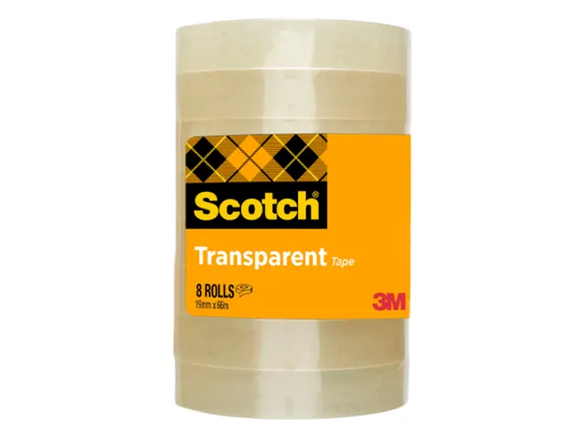 Plakband Scotch 508 19mmx66m transparant 8 rollen