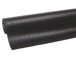werkplek-vloerbedekking,metergoed,HxB 6x1200mm,rubber,brede ribbels - 1