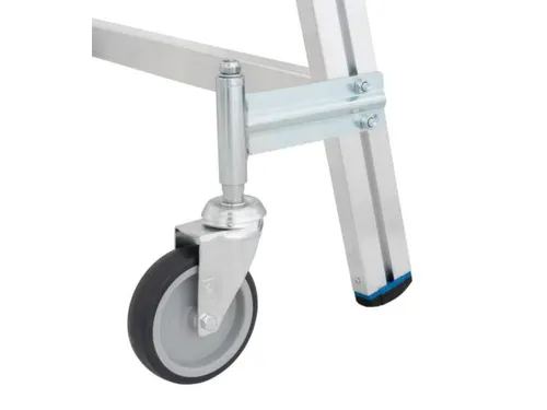 bordestrap,verrijdbaar,bordes H 1,45m,2x6treden,aluminium,4zwenkwielen