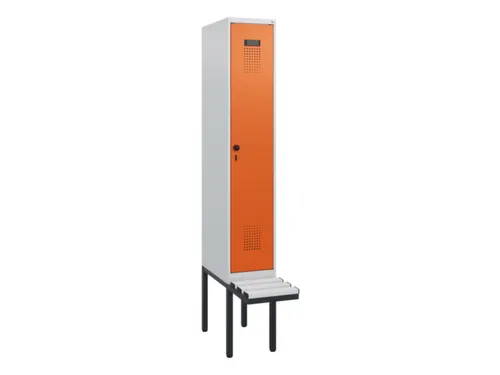 locker met bank,HxBxD 1950x300x815mm,1vak,vak B 300mm,draaigrendel