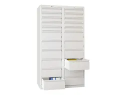 ladekast HxBxD 1800x1000x500mm 22laden RAL7035 front RAL7035