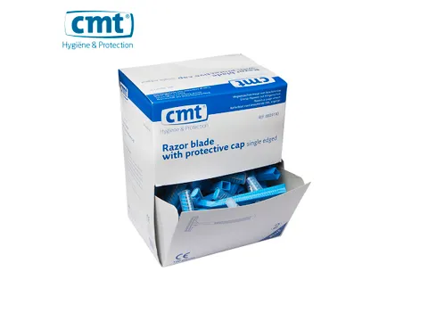 Wegwerpscheermesjes Met Beschermkap Blauw 100 Stuks Dispenser