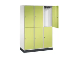 Dubbeldekse garderobekast,HxBxD 1950x1220x500mm,3x2vak.,vak B 360mm