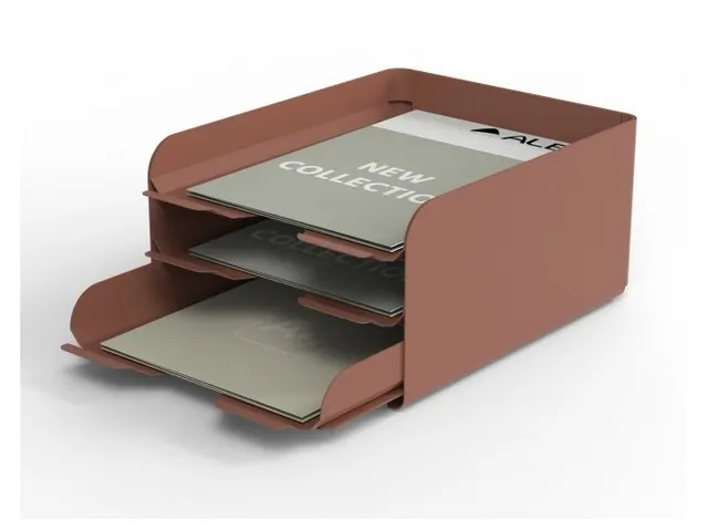 ODBLOC metalen brievenbak 3-delig terracotta