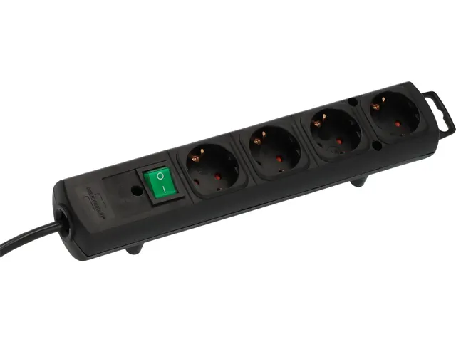 Stekkerdoos Brennenstuhl Comfort Plus 4vdg incl platte stekker 2m zw