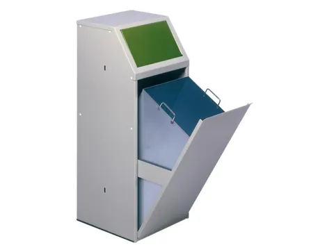 Afvalverzamelaar 69 liter binnenbak sticker glas klep voorzijde groen