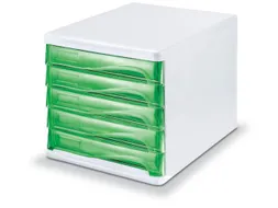 ladeblok,5lade(n),HxBxD 250x265x340mm,kunststof,wit