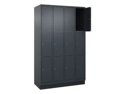 lockerkast,HxBxD 1950x1200x500mm,4x3vakken,vak B 300mm,cil.-slot