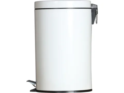 pedaalemmer,12l,HxØ 400x248mm,binnenbak kunststof,romp metaal wit