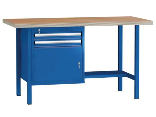 werkbank,HxBxD 840x1500x700mm,onderstel RAL5010,fronten RAL5010