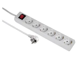 Tafelcontactdoos 6-voudig Beveiligd 500cm Wit Randaarde