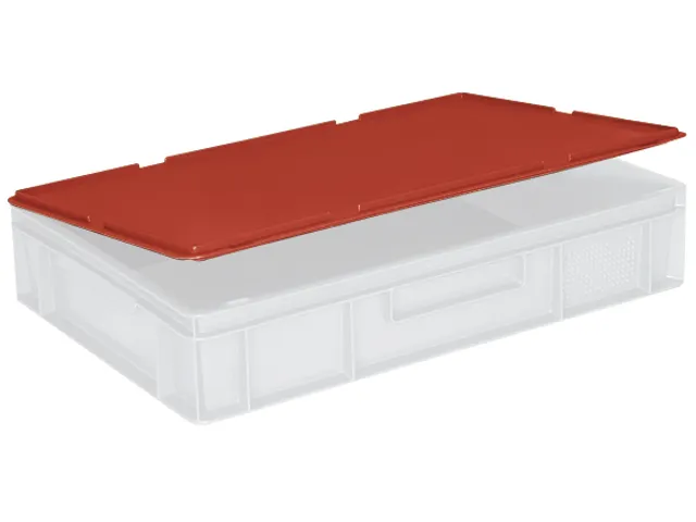 Couvercle À Charnières Pour Bac Norme Europe Lxl 600X400Mm Rouge