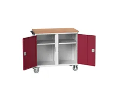 montagetafel 980x1050x600mm multiplexblad 2 kasten RAL7035 fr. RAL3004