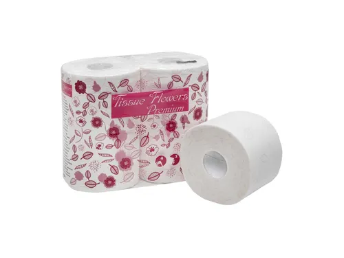 Toiletpapier Celtex Tissue Flowers 3-laags wit 300 vel krimp 6x4 rol