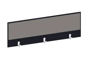 baliepaneel,v. bureau,aanbouw achter,B 1400mm,CC-zwart,BN8078-grijs - 1