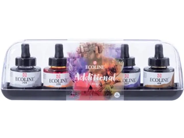 Ecoline waterverf 30 ml, 5 additionele kleuren
