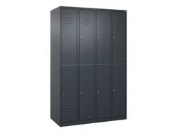 dubbeldekse locker,HxBxD 1850x1200x500mm,4x2vak.,vak B 300mm,cil.-slot