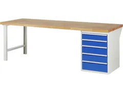 werkbank,HxBxD 890x2500x900mm,beukblad,draagverm. 750kg